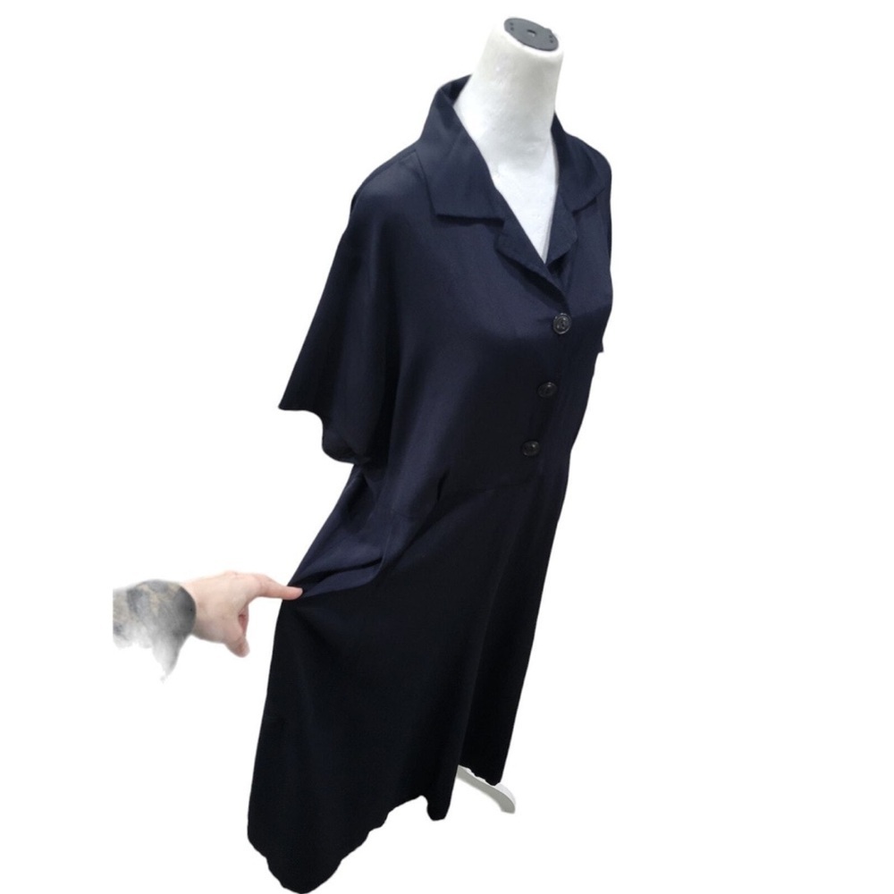 Flax by Jeanne Engelhart Women's Vintage Short Sleeve
Midi Dress Pockets Black L - Picture 9 of 16